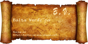 Balta Veréna névjegykártya